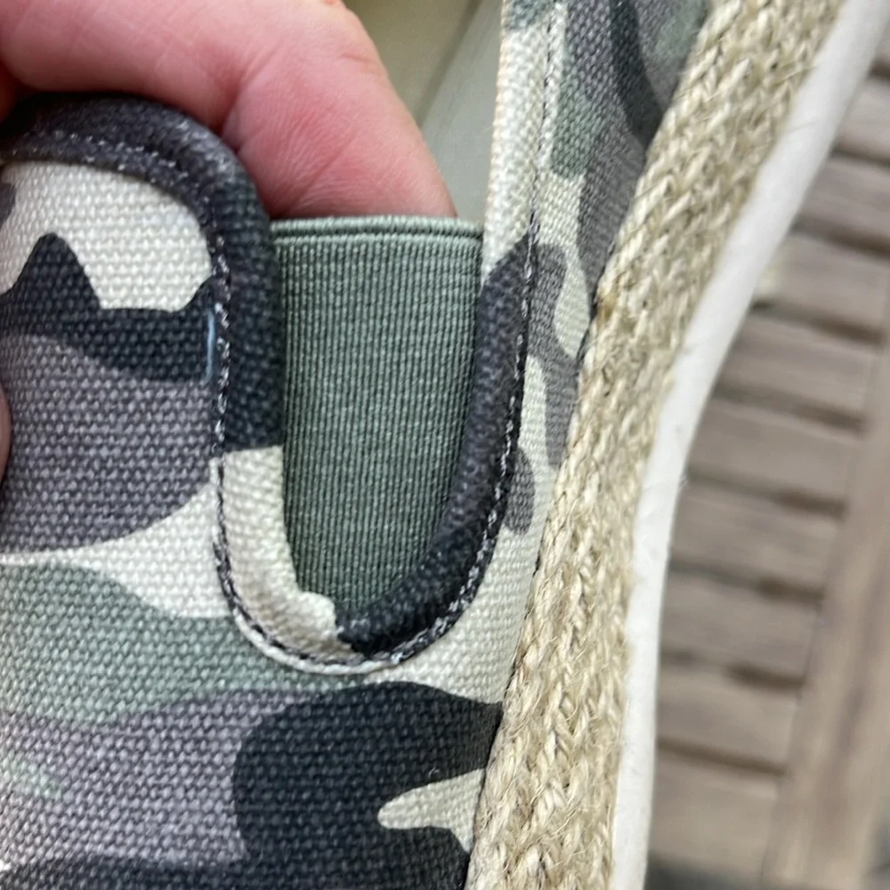 Esprit Nadine Camo Espadrille Slip On Flats Women's Size 8 Canvas Loafers